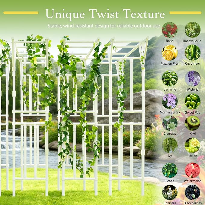 Flat Top Garden Arch Trellis 11FT x 9FT, Super Large Arbor Trellis - Image 5