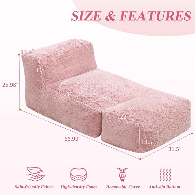 Hobestluk Bean Bag Chair Big Bean Bag Lounger - Image 2