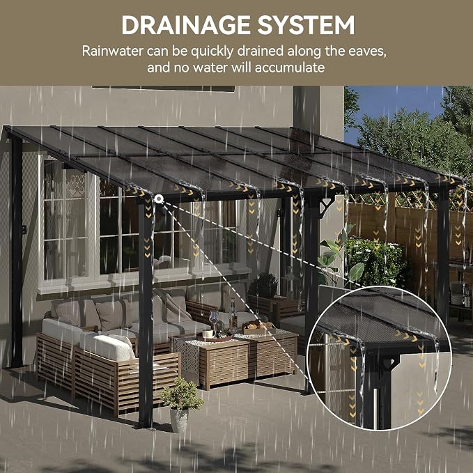 Aoxun 14' x 10' Gazebo for Patio, Lean to Gazebo Pergola - Image 4