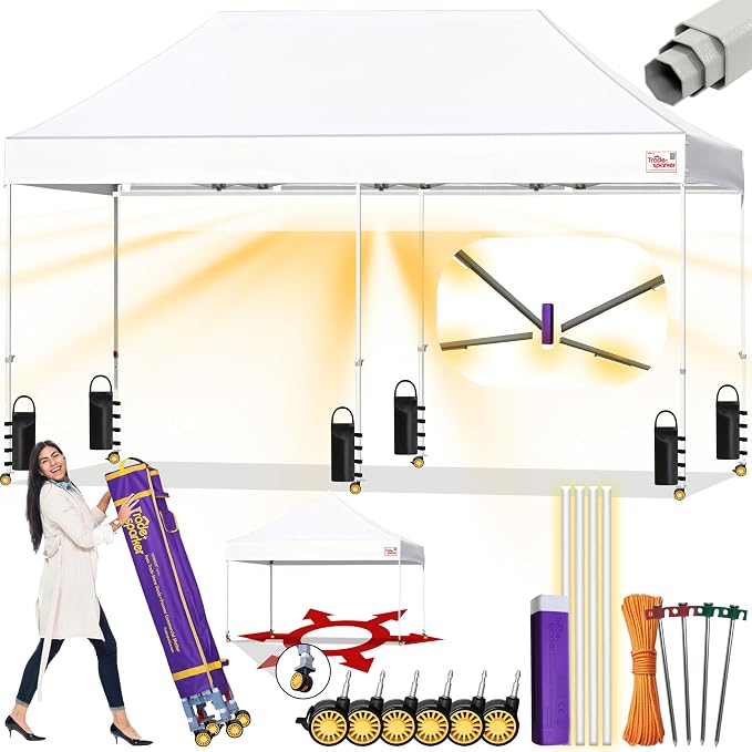 Tradesparker 10x20 Pop Up Canopy Tent, Commercial Movable Canopy by CommercialPopupCanopyRevolutionaryLightcurtainiSystem