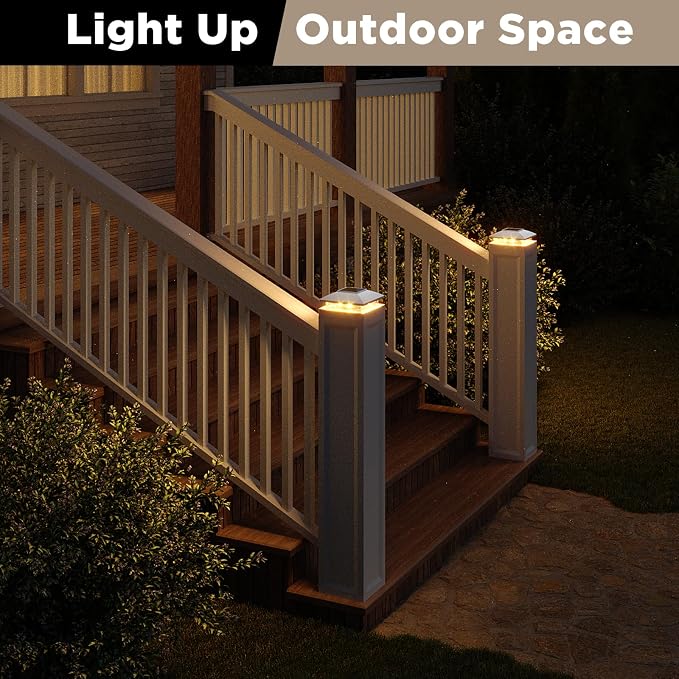 Solar Post Cap Lights Outdoor 12pack, Bright Warm White Solar Post Lights - Image 6