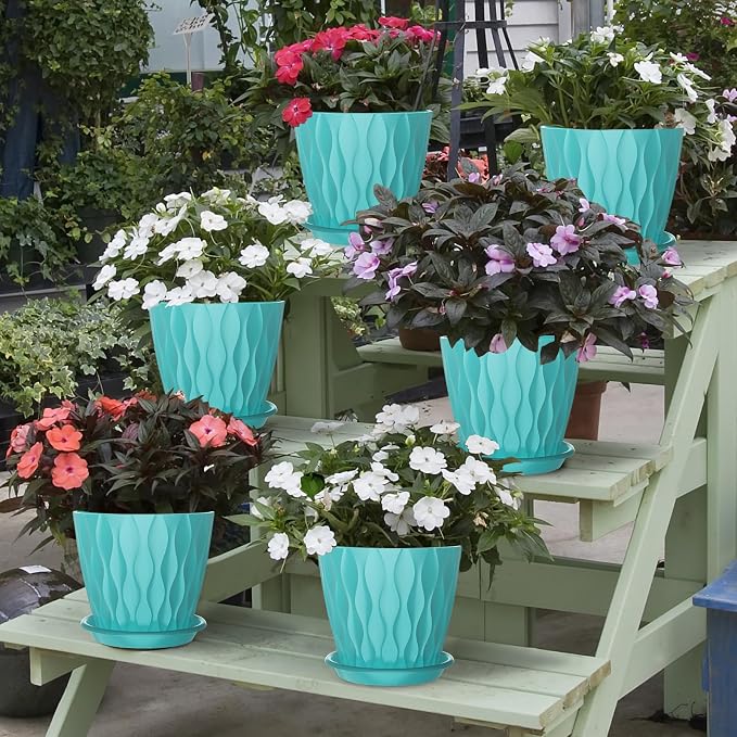 6 Pack 6 Inch Indoor Plant Pots - Image 6