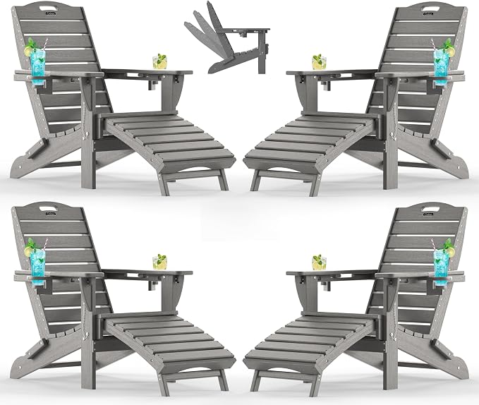 Ciokea Folding Adirondack Chair Set of 4 by CIOKEA