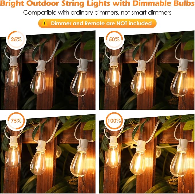 192FT LED Outdoor String Lights, Linkable Patio Light - Image 3