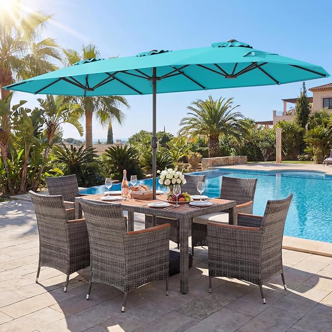 Tangkula 9 Piece Rattan Outdoor Dining Set by TANGKULA