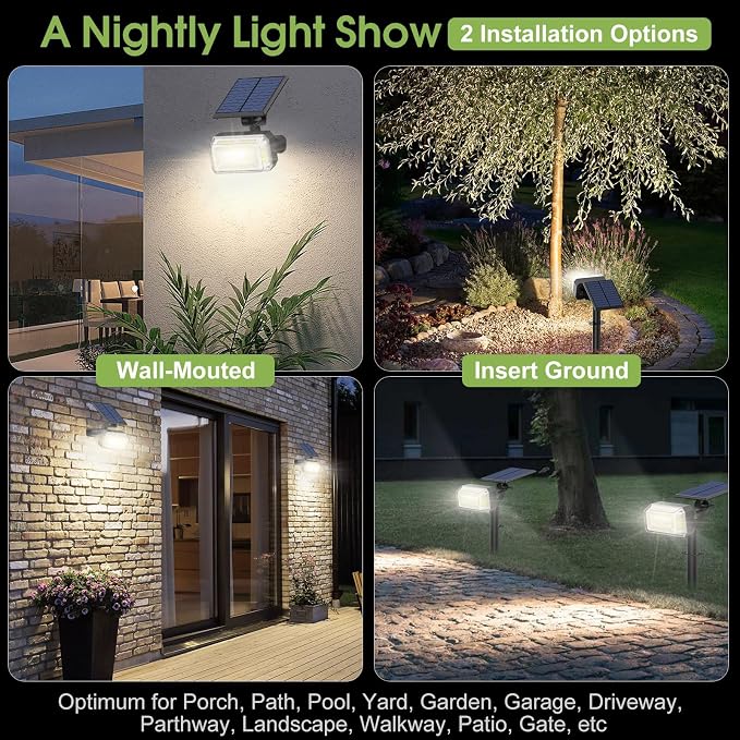 102 LED Solar Spot Lights Outdoor Waterproof IP65, Adjustable Landscape - Image 4