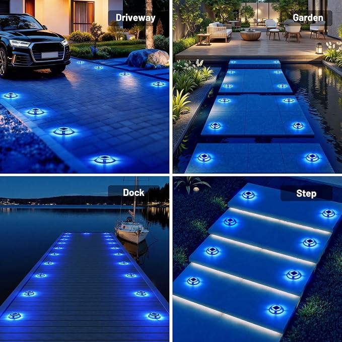 Solar Driveway Lights, 8 Pack Heavy Duty Driveway Lights Solar Powered 2 Color - Image 7