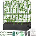 U-Shape Cucumber Trellis with Fabric Raised Garden Bed 65x50 Inch Metal Garden by LifeisLuck