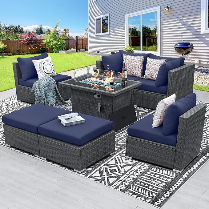 BULEXYARD 7 Piece High Back Outdoor Sectional Set by BULEXYARDFURNITURE