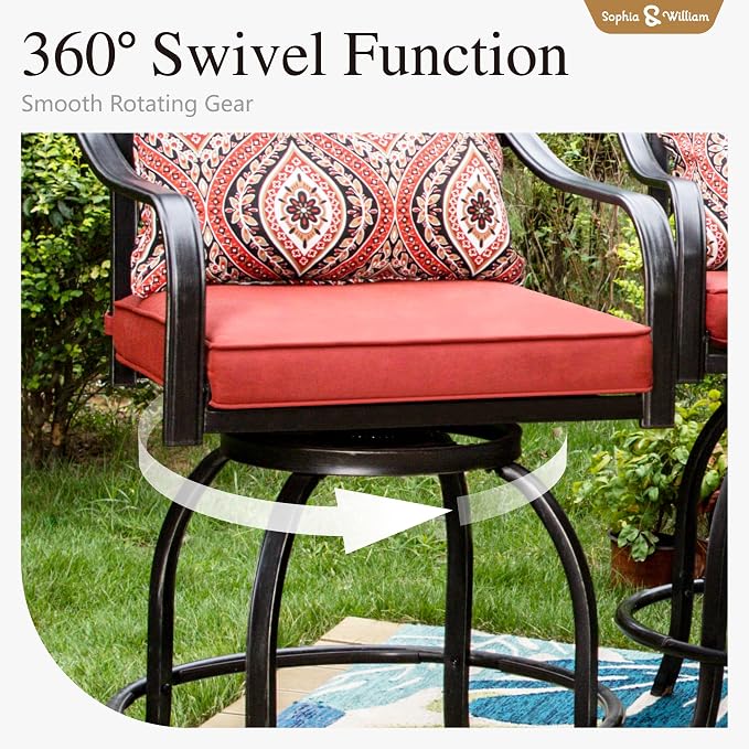 Sophia & William Patio Bar Set 5-Piece Outdoor High Dining Set - Image 4