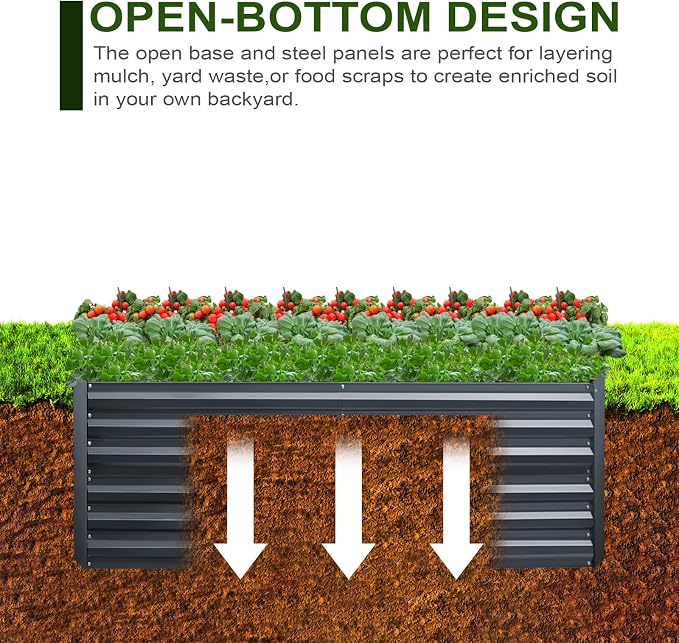 EDOSTORY Metal Raised Bed Garden Bed Kit, Large Metal Raised Garden Beds - Image 6