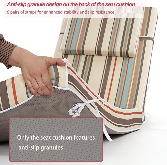 Chaise Lounge Cushions Outdoor 72x21x4 Inch, Patio Lounger Chair Cushion - Image 5