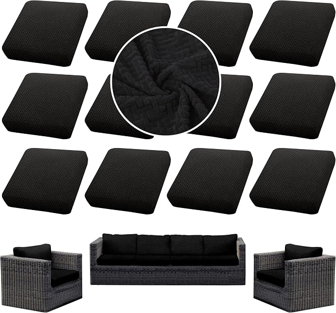 Outdoor Cushion Covers Set, Replacement by SUKAIKEQA