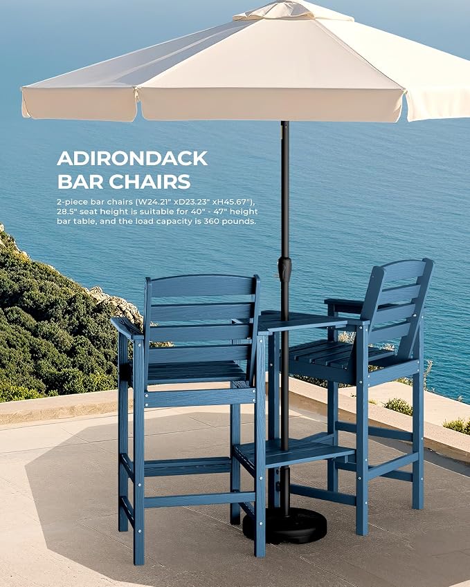 SERWALL Tall Adirondack Chairs Set of 2 - Image 8