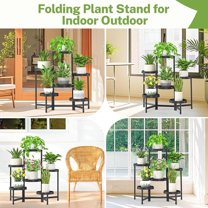 iDavosic.ly 6 Tier Folding Plant Stand Indoor Outdoor - Image 6