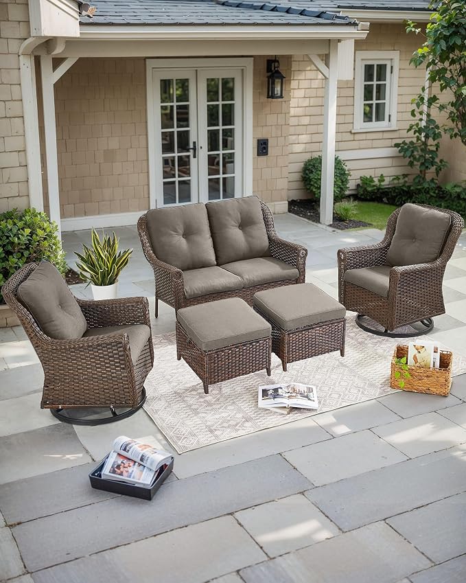 Patio Ottoman Outdoor Wicker Side Table - Image 5