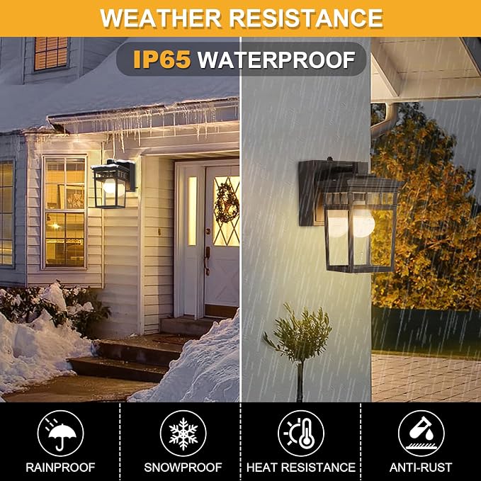 Porch Light with GFCI Outlet Built in, Dusk to Dawn Outdoor Lighting with Outlet - Image 5