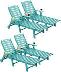 Carauci Lounge Chair Outdoor Set of 4, HDPE Chaise Lounge by Carauci