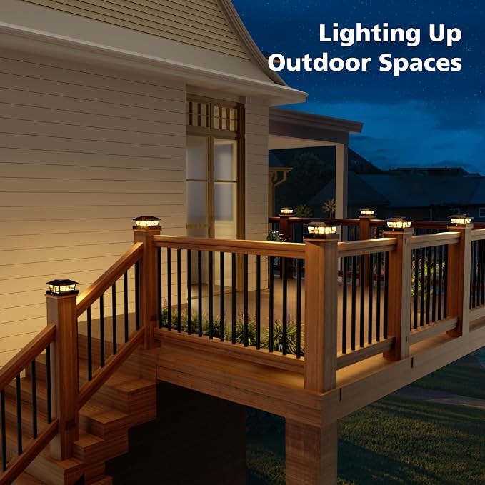 NIORSUN Solar Post Lights Outdoor, Fence Post Solar Lights Warm White Outdoor - Image 7