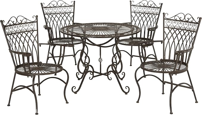 Safavieh Outdoor Collection Thessaly Antique White 5 Piece Patio Set by SAFAVIEH