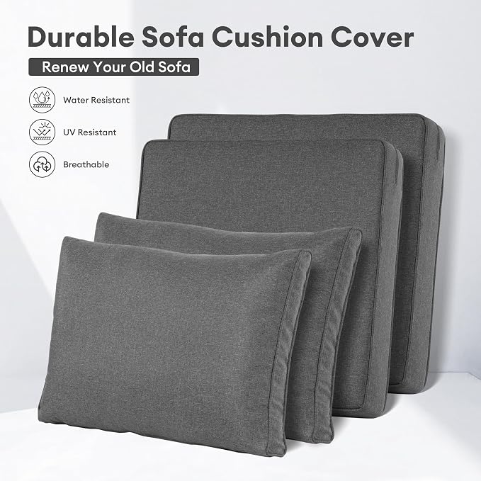 ovios Patio Cushion Covers, Waterproof Cushion Cover - Image 3
