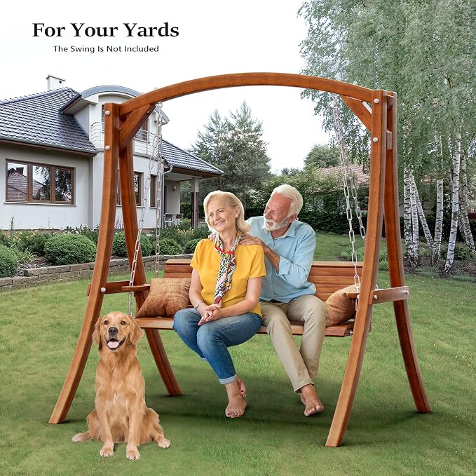 VINGLI 5FT Wooden Swing Frame, 1000LBS Heavy Duty A-Frame Porch Swing Stand - Image 8