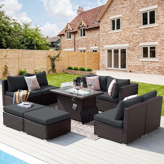 NICESOUL 8 Seat Extra Large Patio Furniture Set by NICESOUL