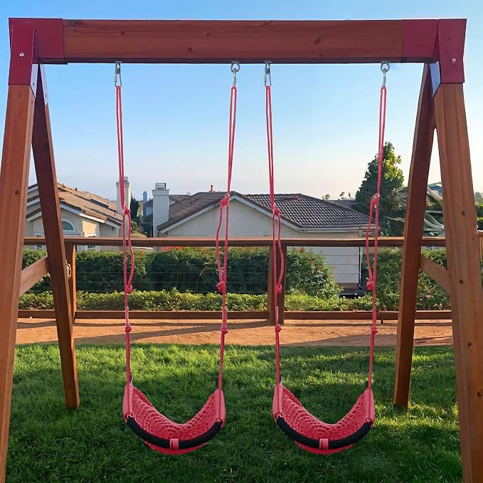JKsmart 2 Pack Kids Swing Seat, Heavy Duty Rope Play Secure Children Swing Set - Image 3