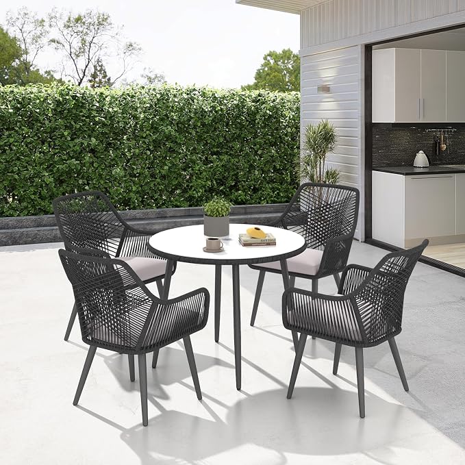 Patiorama 5-Piece Patio Dining Set, Outdoor Dining Table Chair Set, All-Weather - Image 9