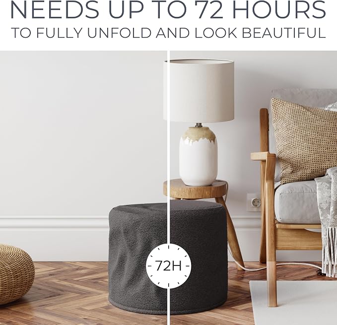 ZICOTO Beautiful Boucle Pouf Ottoman and Foot Rest - Image 5