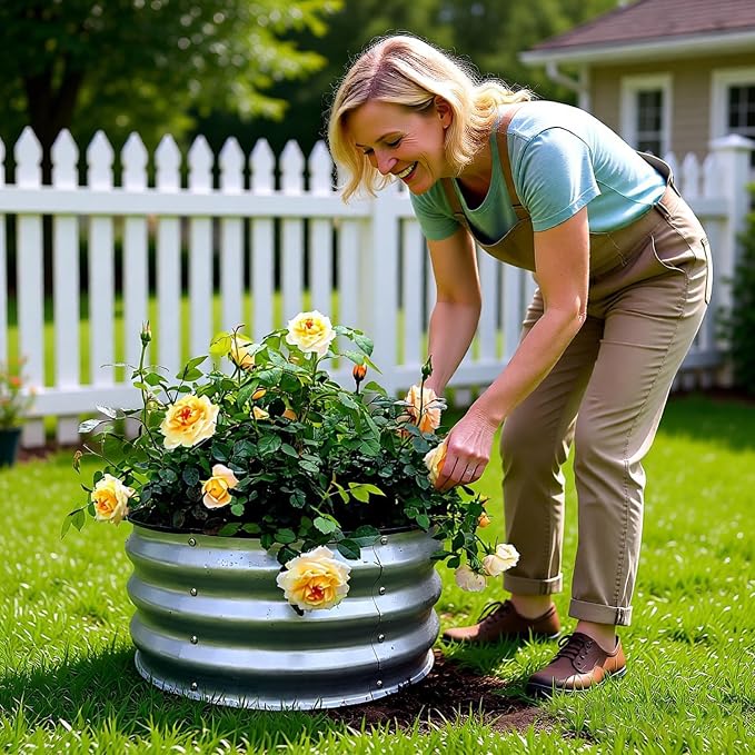 GARDMAX 2 Pack 2x2x1FT Galvanized Round Raised Garden Bed Kit, Metal Planter - Image 8