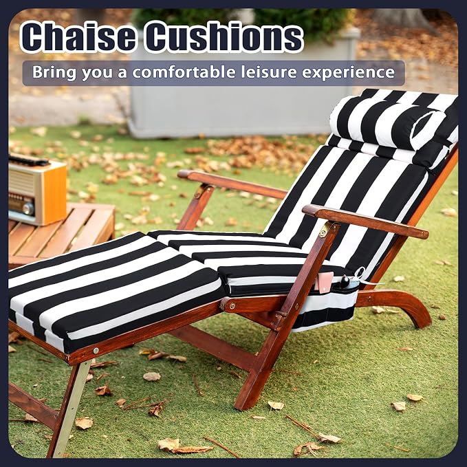 Wenqik 2 Pcs Outdoor Chaise Lounge Cushion - Image 5