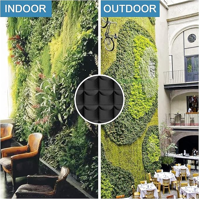 72 Pockets Hanging Planter Bags, Hanging Vertical Wall Mounted Plant Planting - Image 8