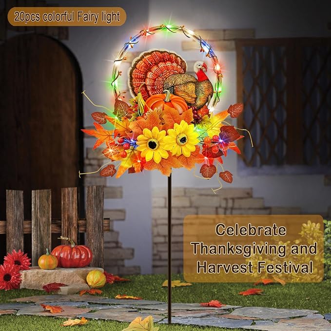 Solar Thanksgiving Turkey Outdoor Decor - Image 7