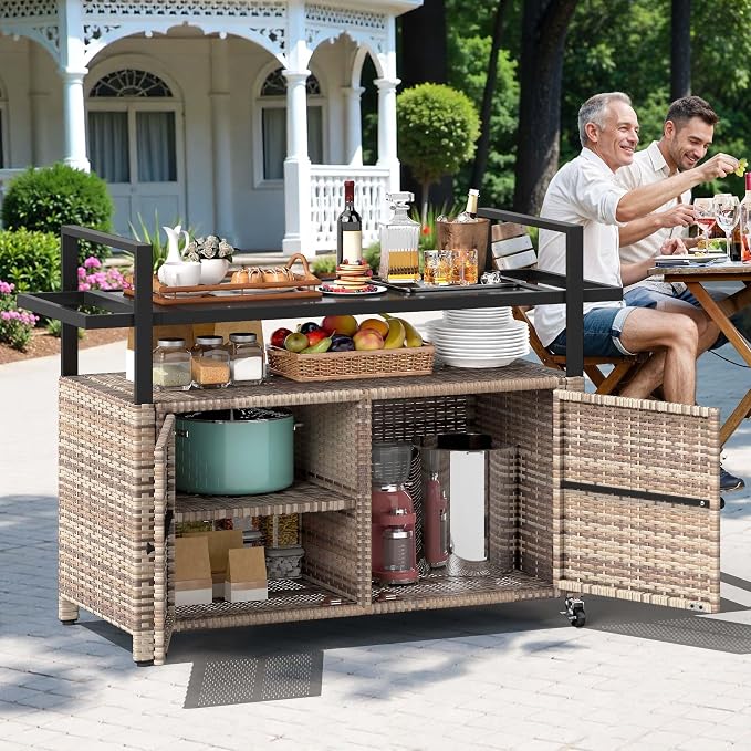 DWVO XL Outdoor Storage Cabinet, Patio Storage Table - Image 3