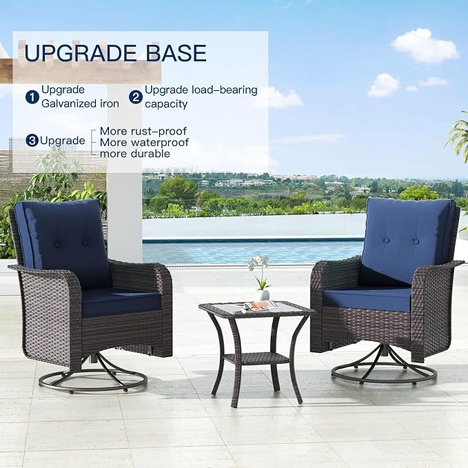 Kullavik 13 Pieces Outdoor Patio Furniture Set, PE Wicker Rattan Sectional Sofa - Image 7