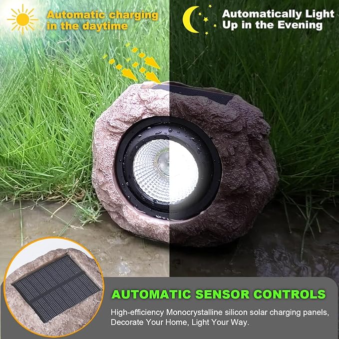 Solar Garden Rock Lights Outdoor - Image 2