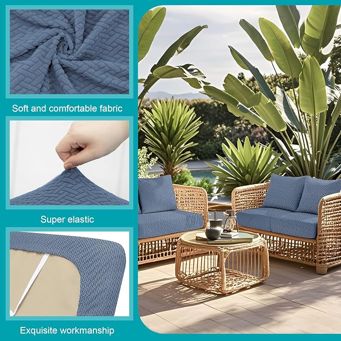 14Pcs Stretch Patio Cushion Covers, Outdoor Couch Covers Replacement, Outdoor - Image 3