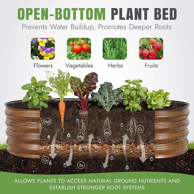 INNO STAGE 3Pcs Galvanized Raised Garden Bed Kit, Outdoor Metal Raised Garden - Image 8
