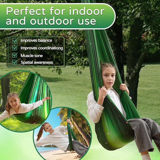 Sensory Swing for Kids and Adults Indoor & Outdoor Double Layer Therapy Cuddle - Image 7