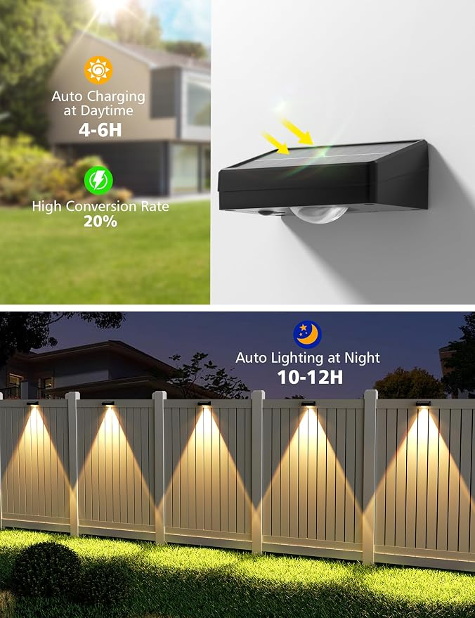 VOLISUN Solar Fence Lights, Fence Lights Solar Powered, IP65 Waterproof LED - Image 4