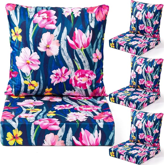 Hoteam 4 Set Outdoor Chair Patio Cushions 20 x 20 Inch Deep Seat Waterproof by Hoteam