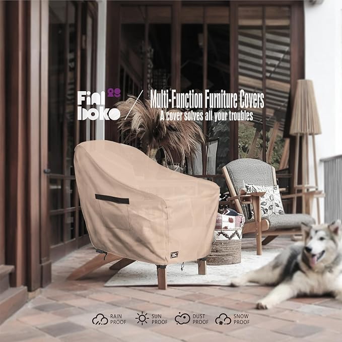 Patio Chair Covers 2 Pack, 35Wx37Dx38H inches Outdoor Chair Covers, 100% - Image 8