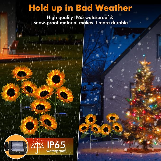 Solar Sunflower Lights, 800mA Solar Garden Light - Image 5