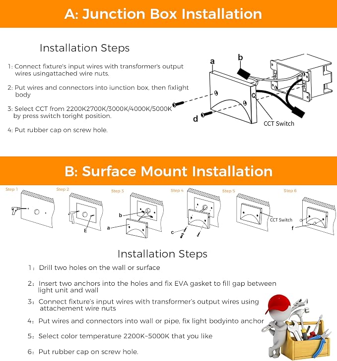 Cloudy Bay Low Voltage LED Step Lights Outdoor, Surface Mount/J-Box Mount - Image 4
