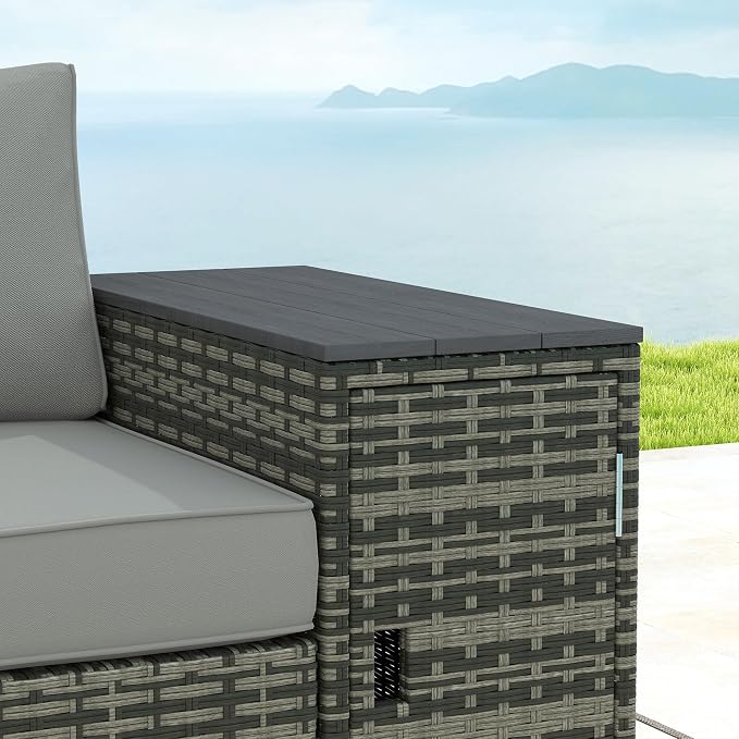 Outsunny 3 Seater Wicker Sofa - Image 8