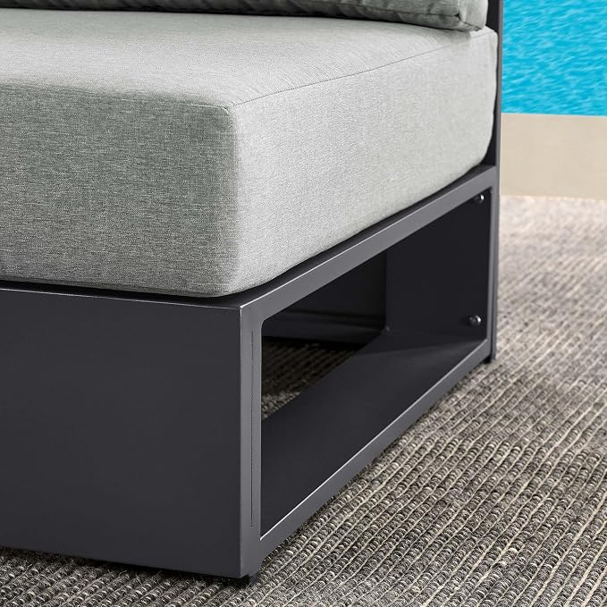 Modway Tahoe Aluminum Armless Patio Gray Modular Weather-Resistant - Image 9