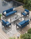 AECOJOY Aluminum Patio Furniture Set, 7 Seats Modern Outdoor Furniture by AECOJOY