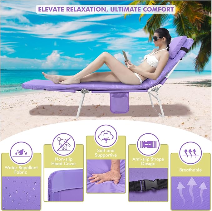 3 in 1 Women Comfort Backpack Beach Tanning Lounge Chair - Image 5