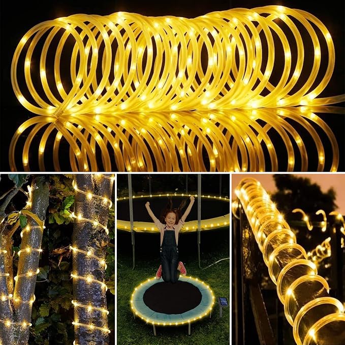 RUICHEN Solar Rope Lights Outdoor String Lights, 16.5 Ft 50 LED Tube Light - Image 4